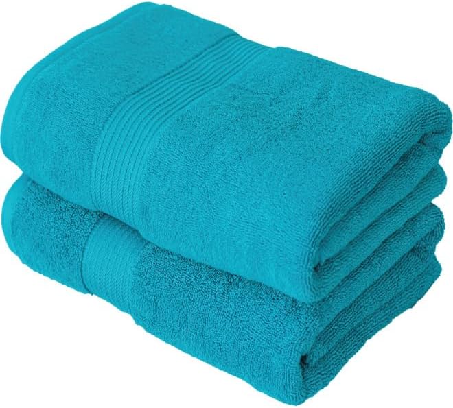 Siesta Zen Premium 100% Egyptian Cotton Bath Towels - 70x140cm, Pack of 2, Super Soft & Absorbent, 600 GSM, Quick Dry, Fade Resistant (Teal) - Image 2